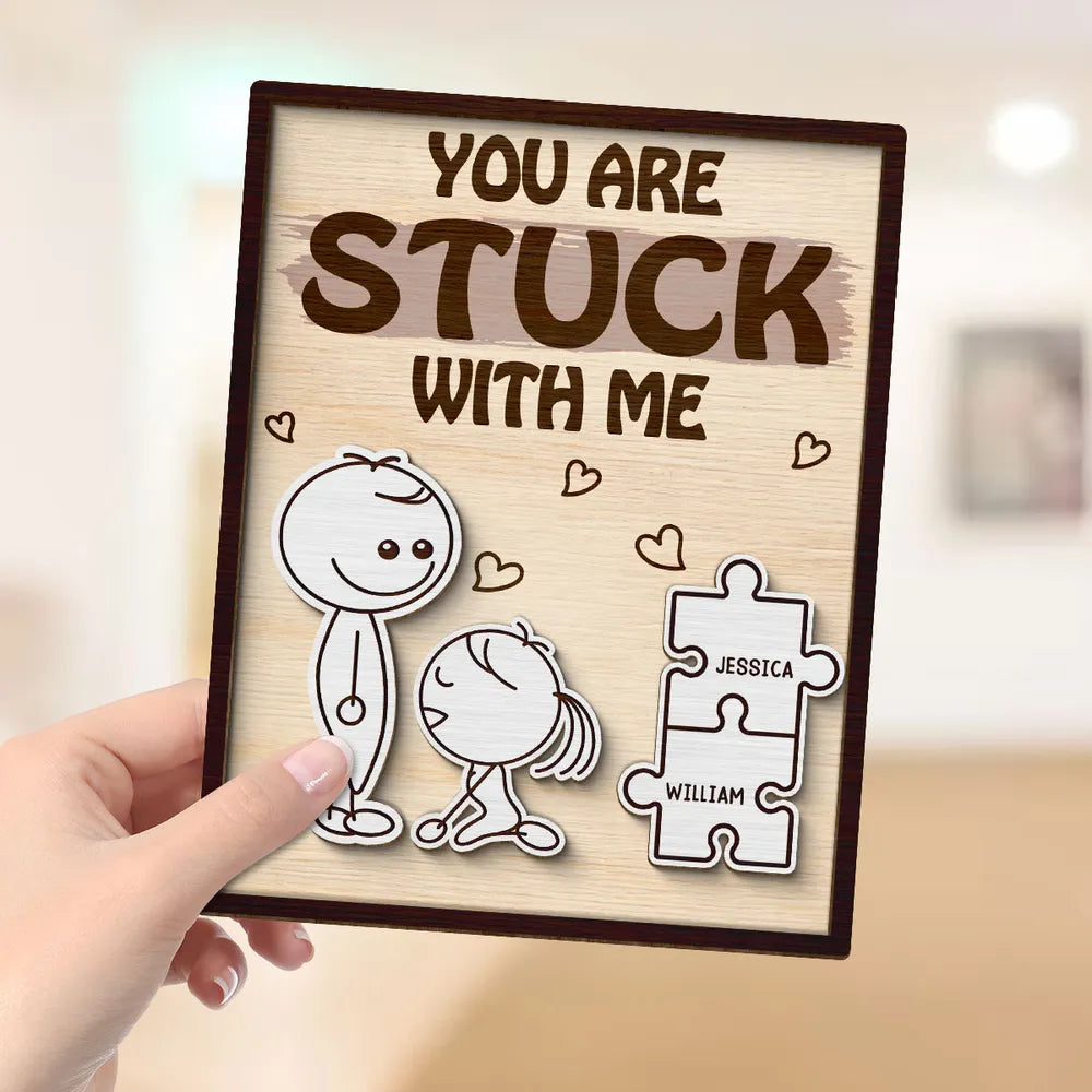 Personalized 2-Layer Wooden Plaque Funny You Make Me Cumplete Puzzle Couple Gift for Bedroom Decor & Laughs