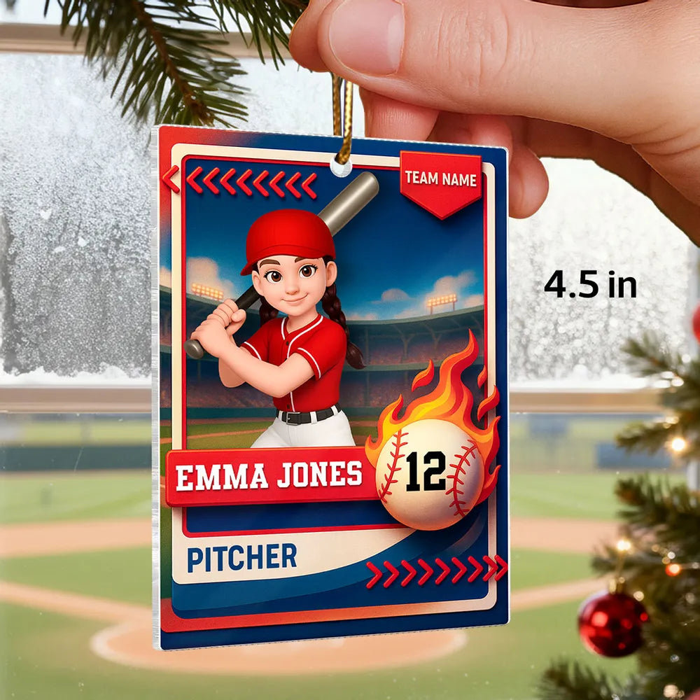Personalized Baseball Acrylic Ornament – A Unique Gift for Young Players
