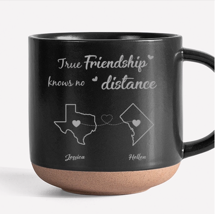 Personalized Friendship Ornament or Cup or Poster or Plaque or Keychain - True Friendship Knows No Distance-Distance Friends