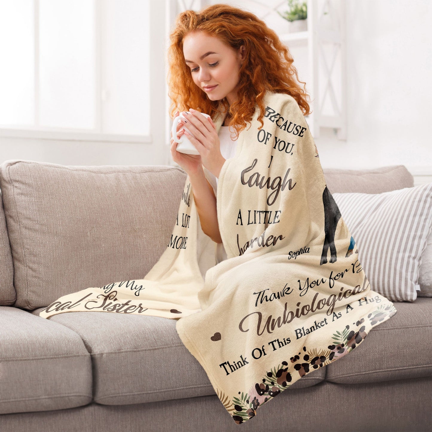 To My Badass Bestie Fleece Blanket, Personalized Friendship Hug Throw, Cute Leopard Floral Design, Creative Gift