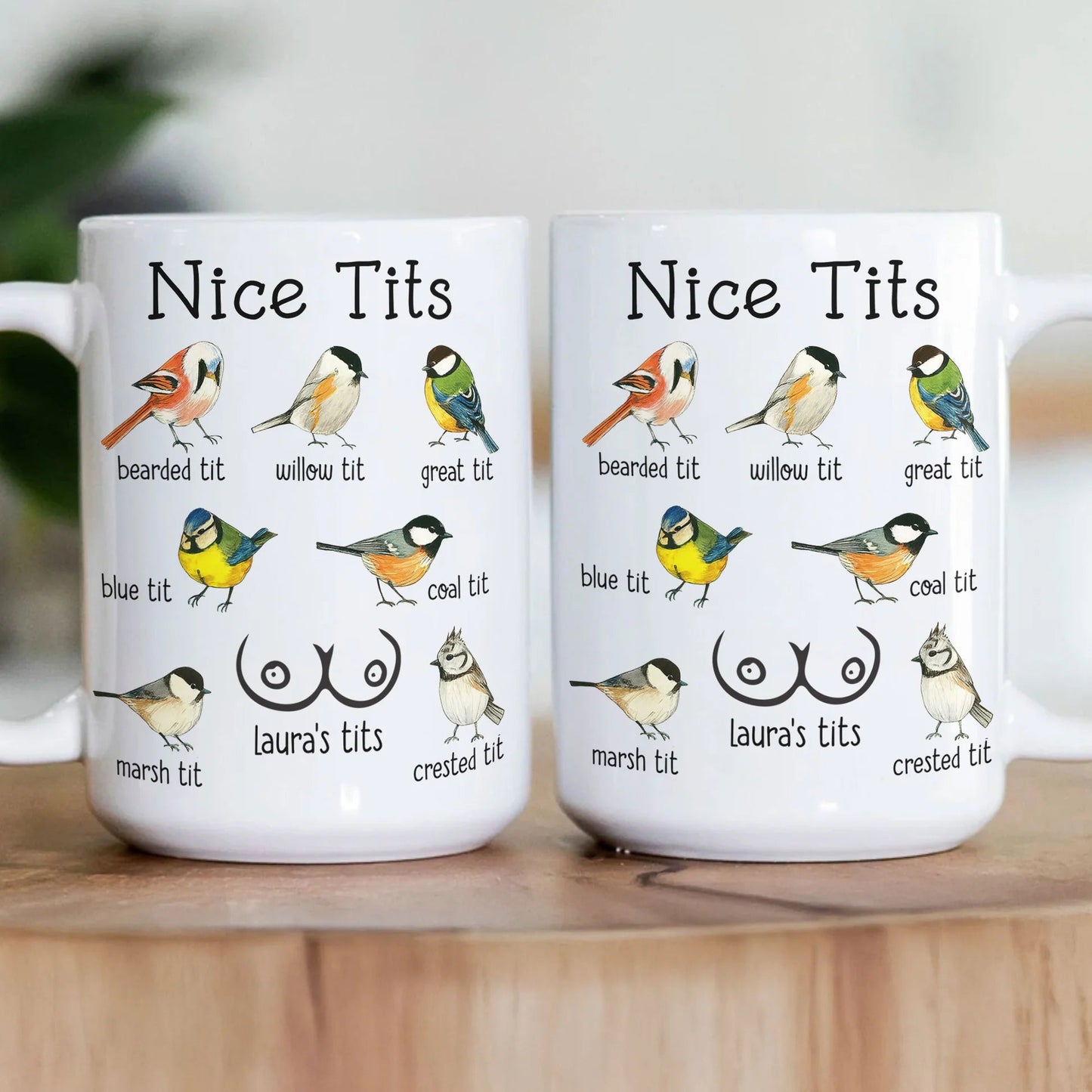 Personalized Ceramic Mug with Funny Bird Chart Design – Custom Name Gag Cup, Unique Gift for Wife, Girlfriend or Friends