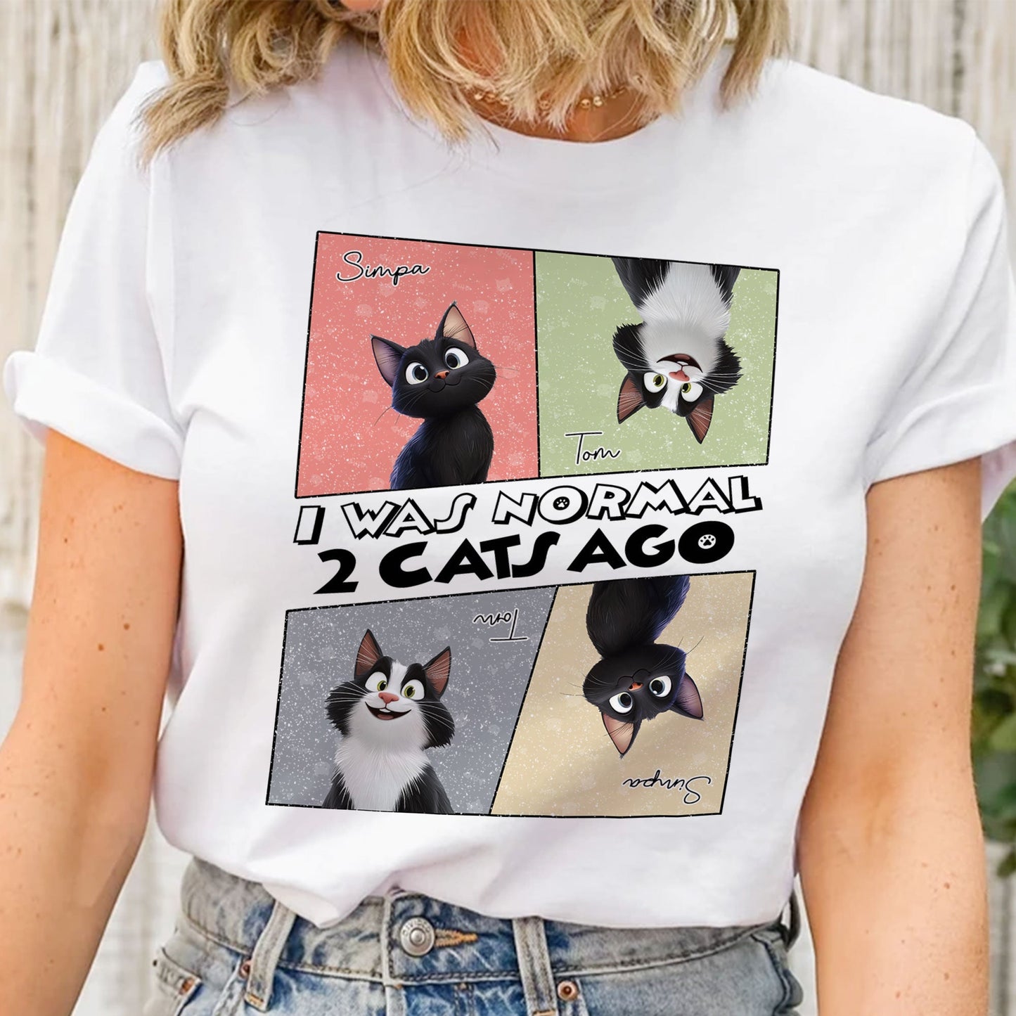 I Was Normal – Fun Classic Tee for Cat Lovers with Personalized Cat Designs, Perfect Gift for Pet Enthusiasts