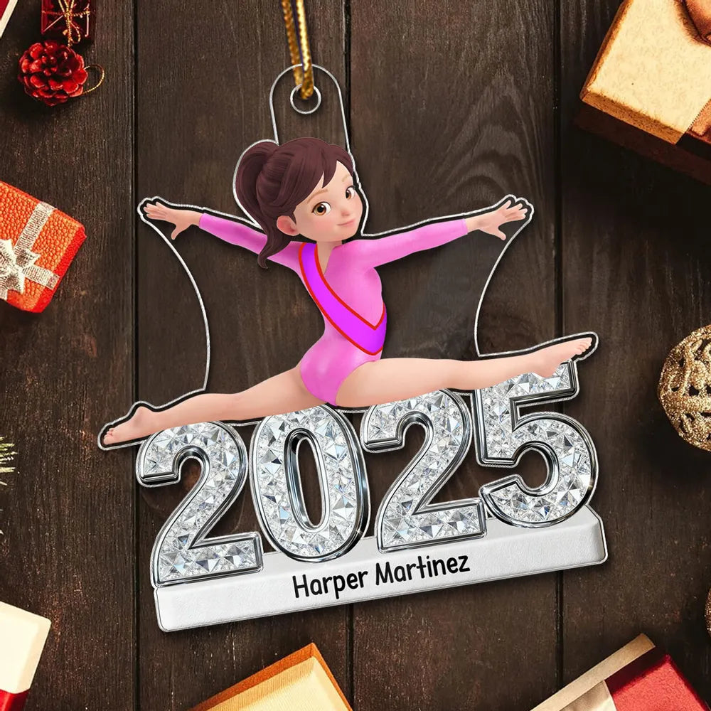 Personalized Gymnast Split Pose Acrylic Ornament for Dance Lovers - Unique Gift for Daughter or Granddaughter
