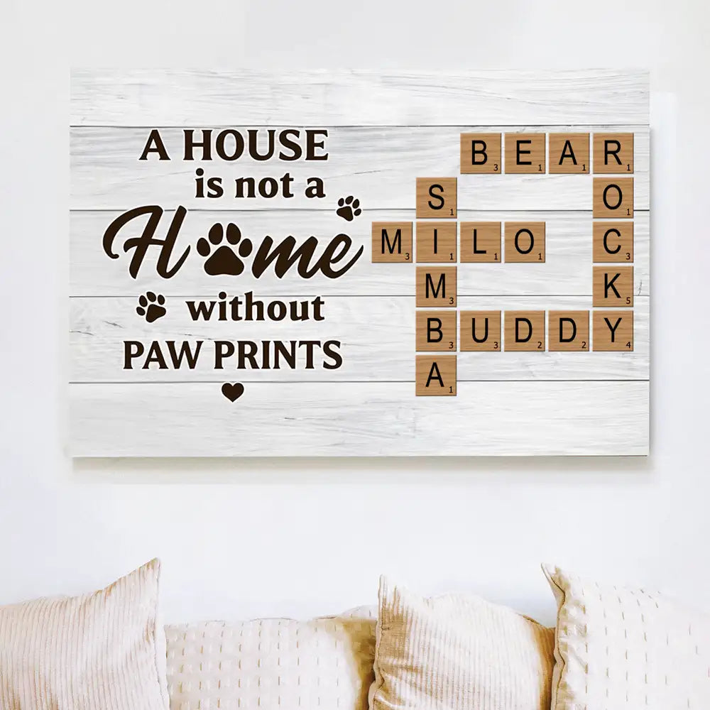 Custom Pet Poster with Dog Names - Personalized Canvas for Pet Lovers