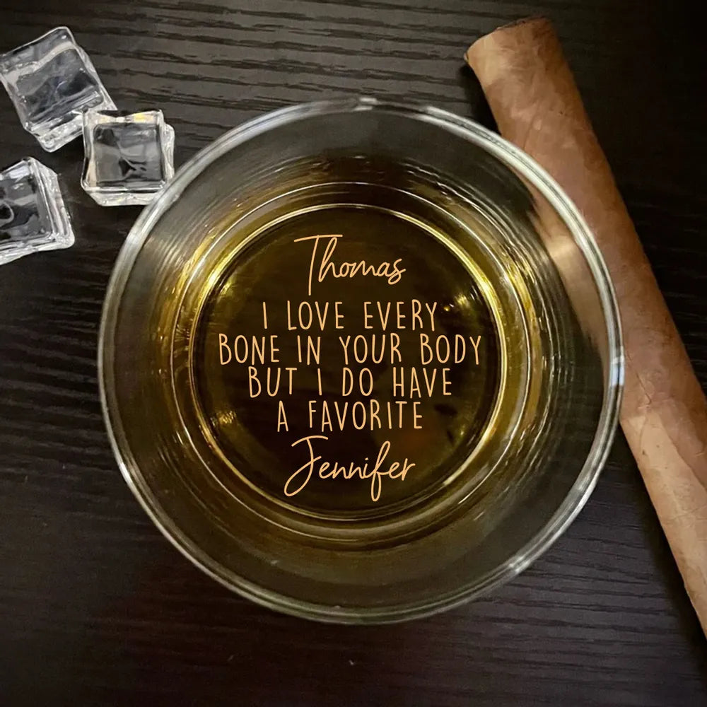 Personalized Engraved Whiskey Glass with Funny Love Quote - Unique Gift for Couple, Husband or Wife