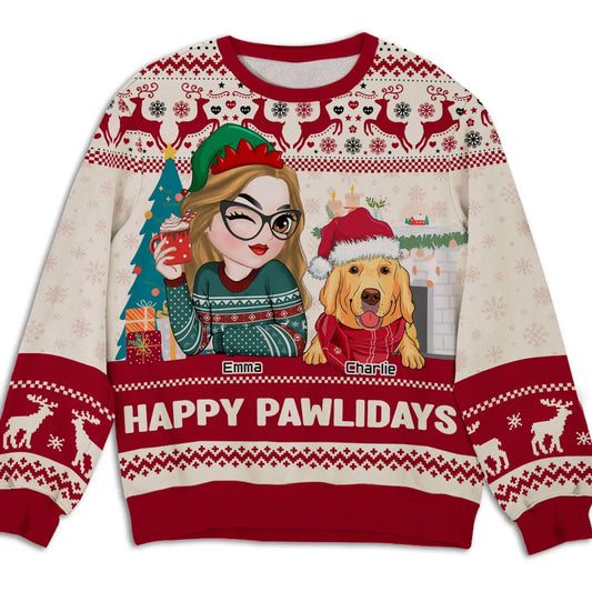Custom Christmas Sweatshirt with Dog Owner Design Gift