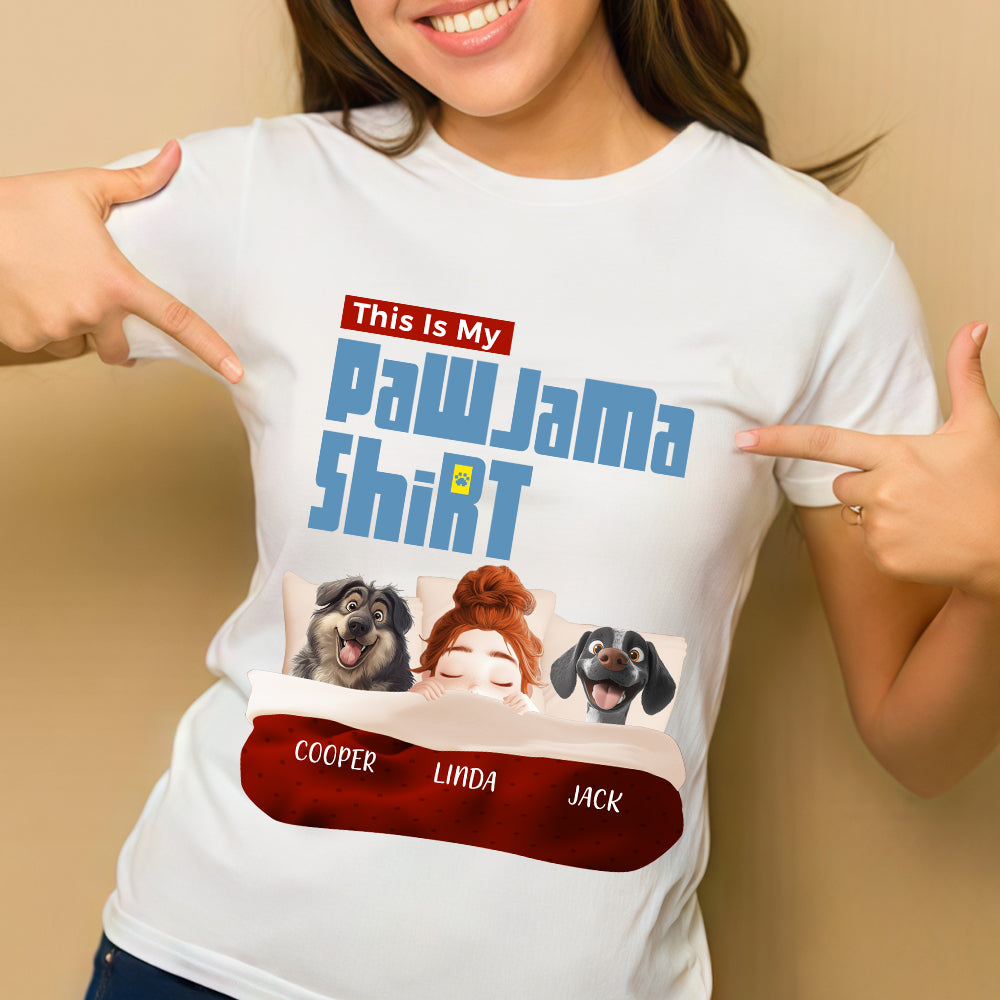Custom Pawjama Shirt for Couples – Featuring Pets and Their Names, Ideal for Valentine’s Day or Special Occasions, Available in Classic Tee, Women Tee, Hoodie, and Sweatshirt