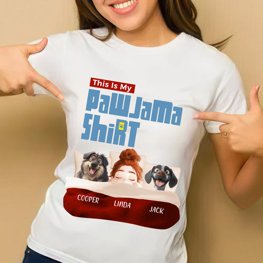 Custom Pawjama Shirt for Couples – Featuring Pets and Their Names, Ideal for Valentine’s Day or Special Occasions, Available in Classic Tee, Women Tee, Hoodie, and Sweatshirt