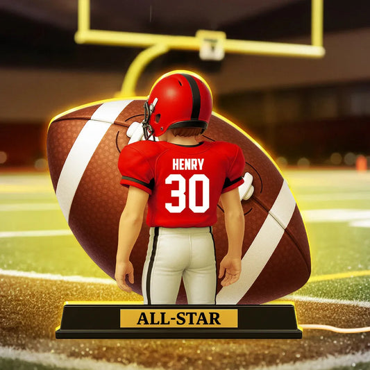 Personalized Acrylic Light Box for Football Player – Custom All-Star Design, Stadium Glow, Unique Gift for Sports Fans