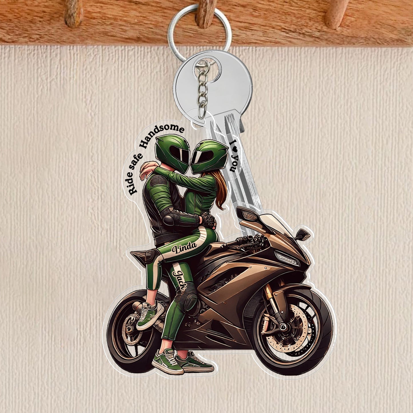"Romantic Ride" Personalized Acrylic Keychain for Couples, Ideal Keepsake for Anniversaries or Daily Surprises!