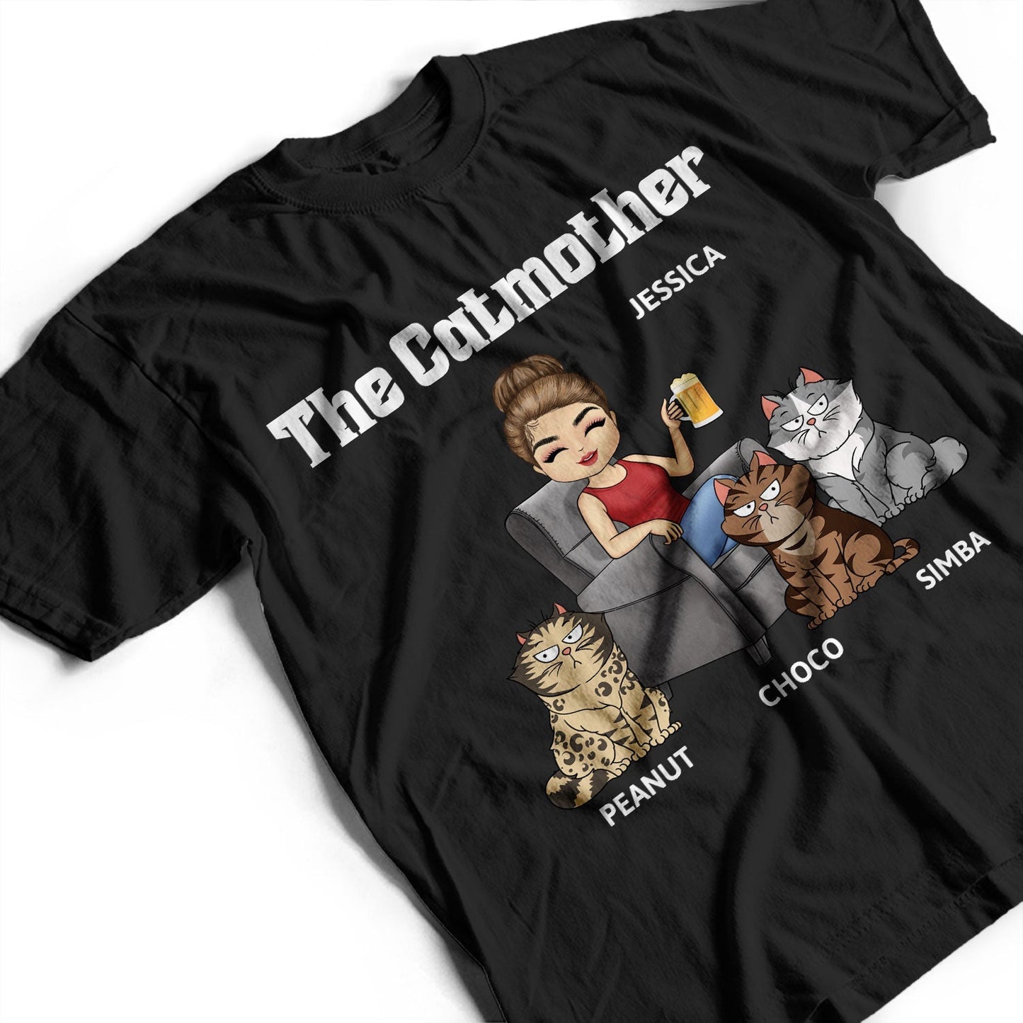 The Cat Mother Personalized T-Shirt - Gift for Cat Moms, Cat Lovers, Women, Yourself