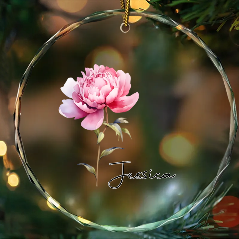 Personalized Floral Wine Glass - Custom Name Cup or Ornament or Keychain or Poster or Plaque - Perfect Gift for Her, Birthdays, and Special Occasions