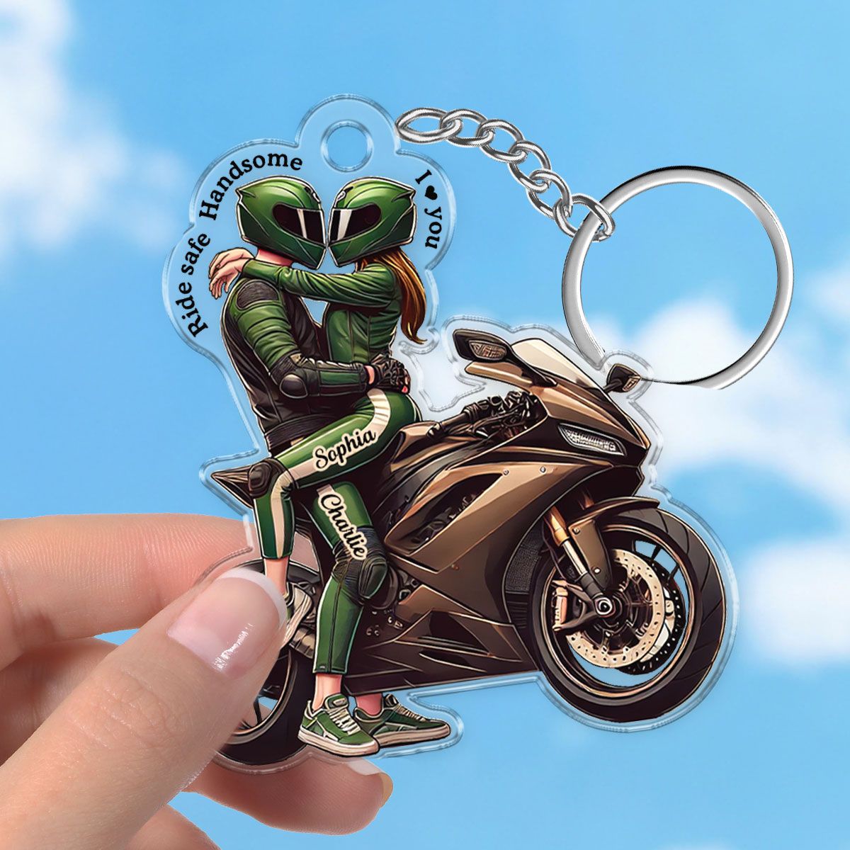 "Romantic Ride" Personalized Acrylic Keychain for Couples, Ideal Keepsake for Anniversaries or Daily Surprises!