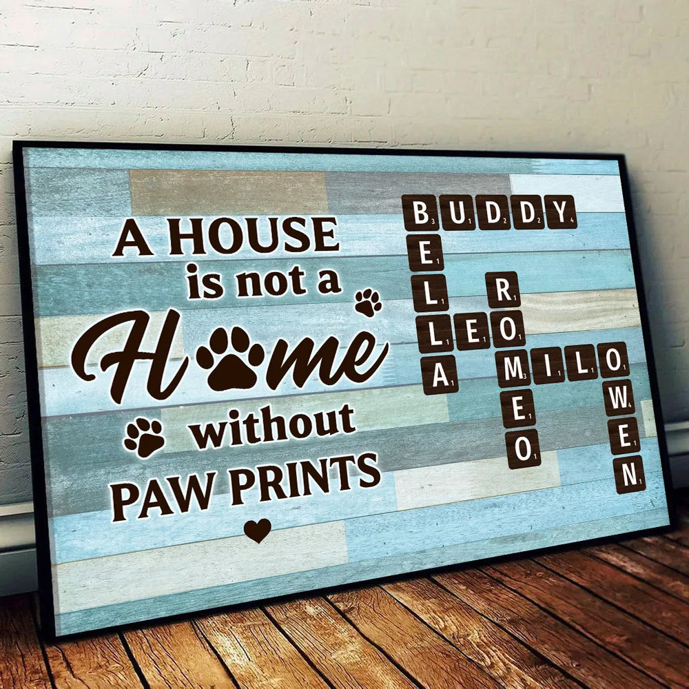 Custom Pet Poster with Dog Names - Personalized Canvas for Pet Lovers