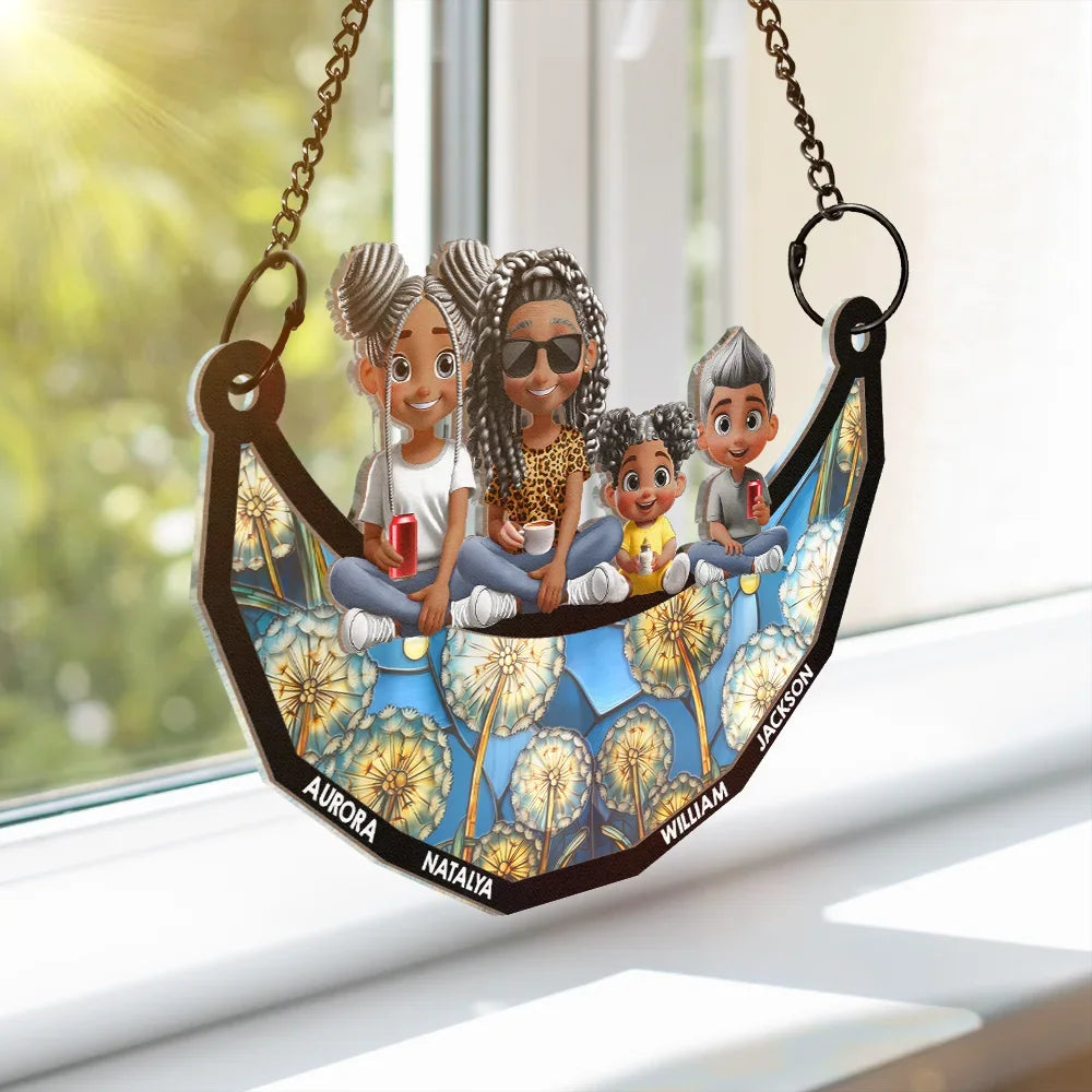Customized Family Bond Ornament – Personalized Wood and Acrylic Swing Design for Mother’s Day