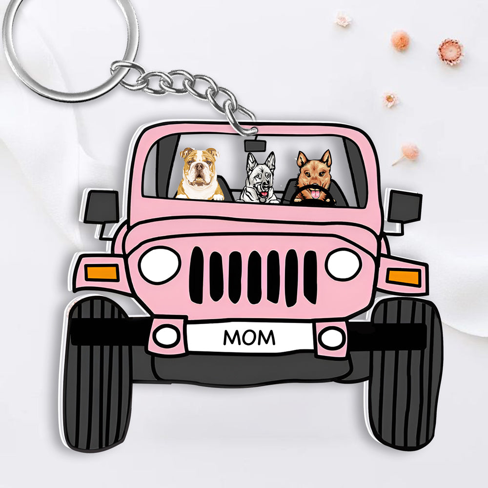Customized Pet Car Keychain – Choose Dog, Cat, or Upload Your Own Image, Humorous Car Keychain for Pet Lovers