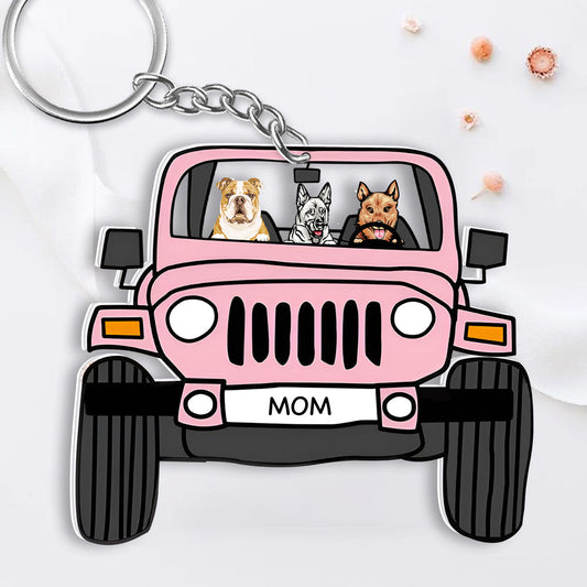 Customized Pet Car Keychain – Choose Dog, Cat, or Upload Your Own Image, Humorous Car Keychain for Pet Lovers