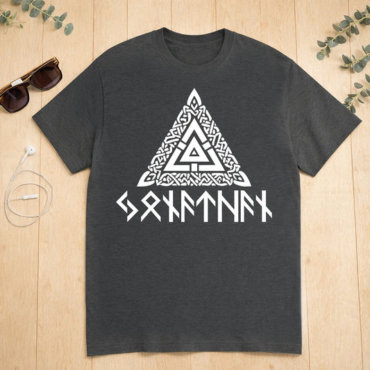 Mystic Rune Triangle Classic Tee, Personalized Custom Graphic for Travel and Gym, Unique Creative Gift for Minimalist Style Fans