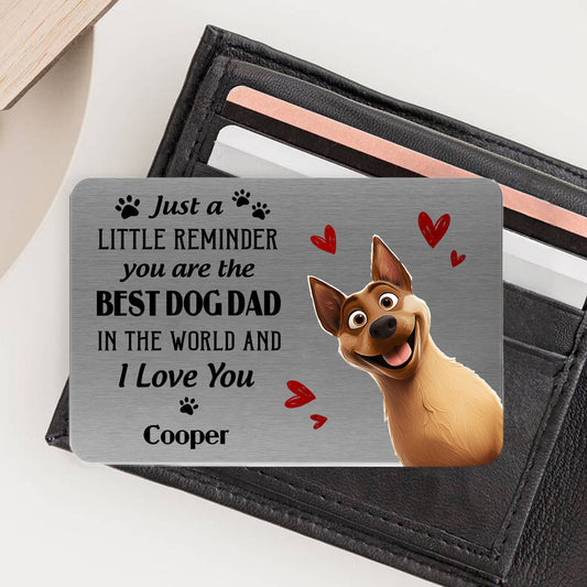 Customized Metal Wallet Card for Dog Dads – A Special Gift for Dog Lovers with Heartwarming Message and Husky Image