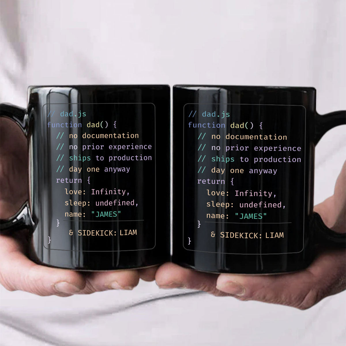 Personalized Dad Code Full Color Mug, Funny Geek Coffee Time Gift, Unique Custom Present for Dad