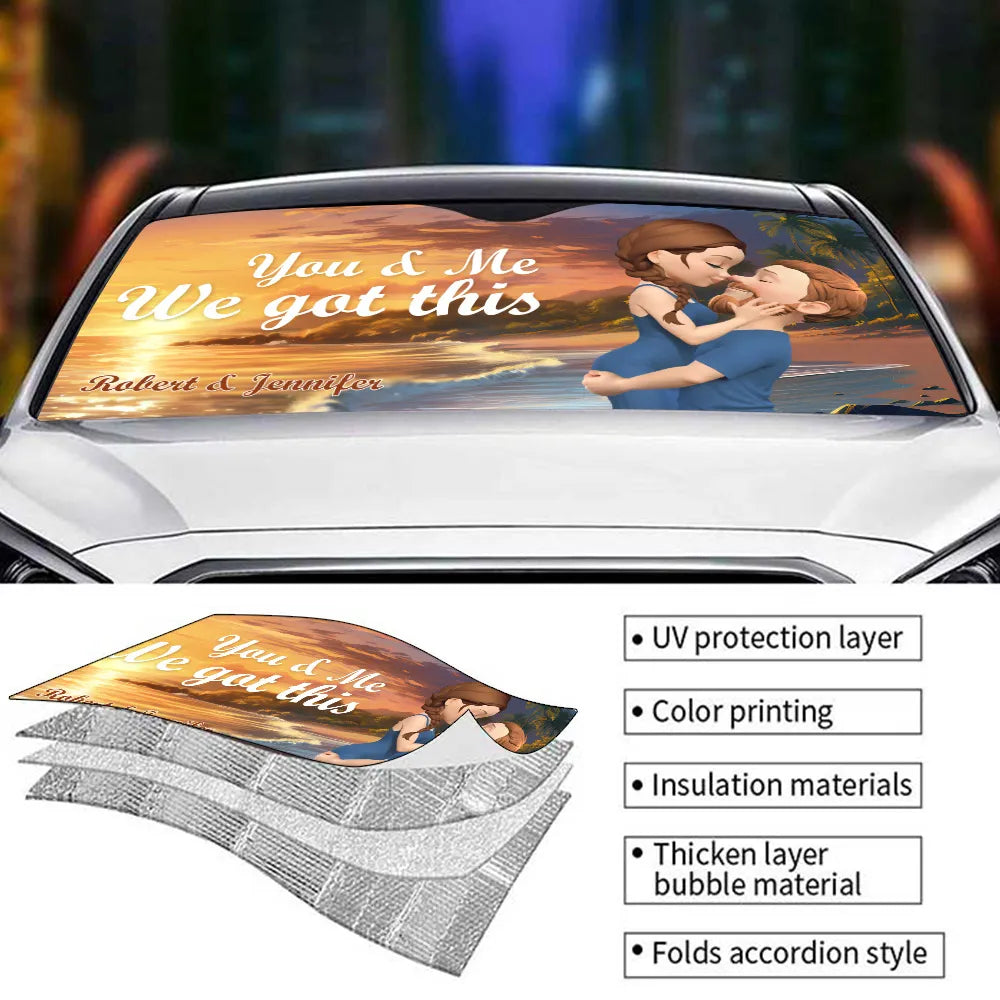 Personalized “You & Me, We Got This” Car Sun Shade for Couples