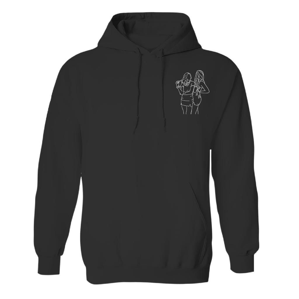 Custom Line Art - Personalized granddaughter Embroidered Hoodie