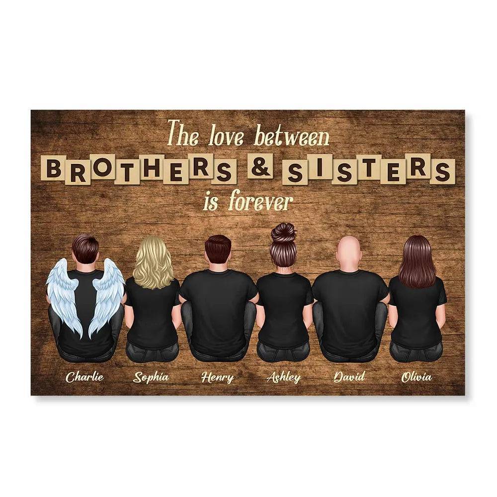 “The Love Between Brothers & Sisters Is Forever” Personalized Playing Cards – Family Game Night Gift