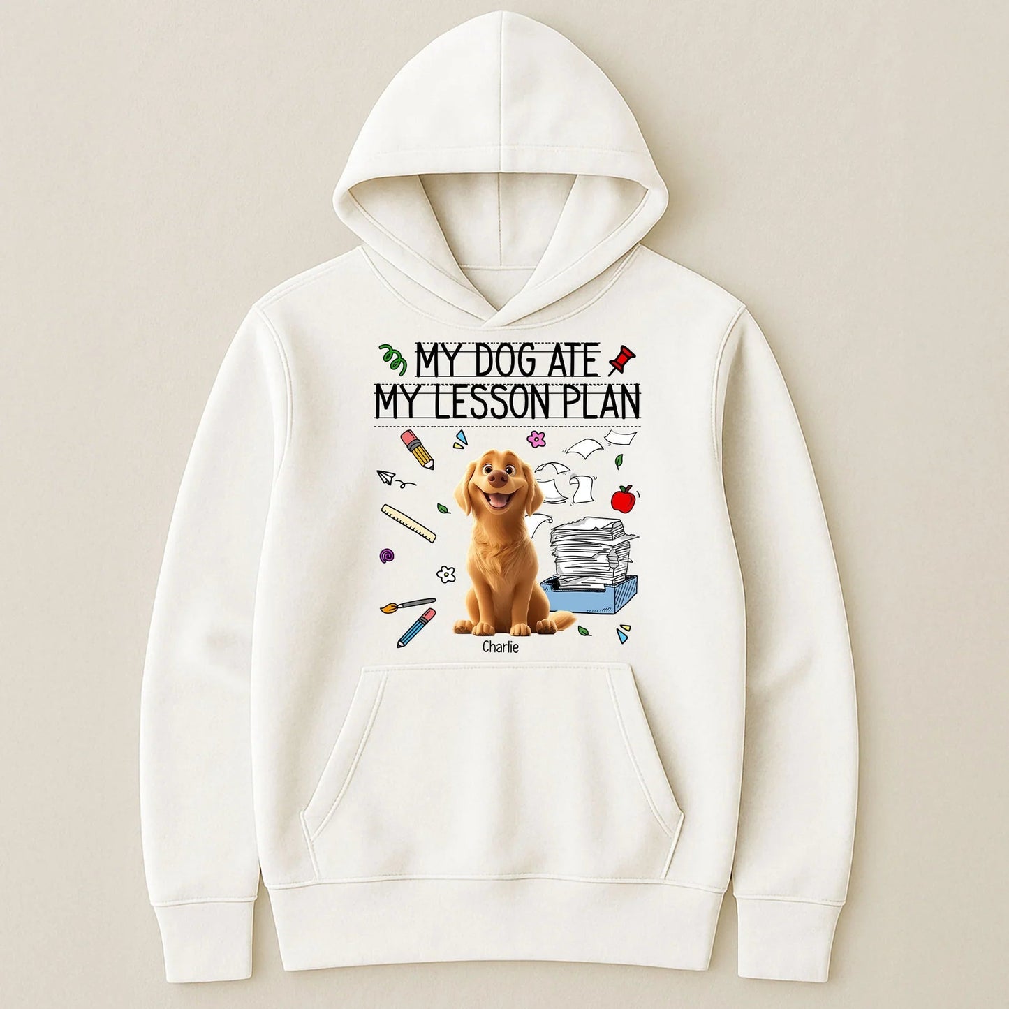 “My Dog Ate My Lesson Plan” Custom Dog Lover T-Shirt for Teachers