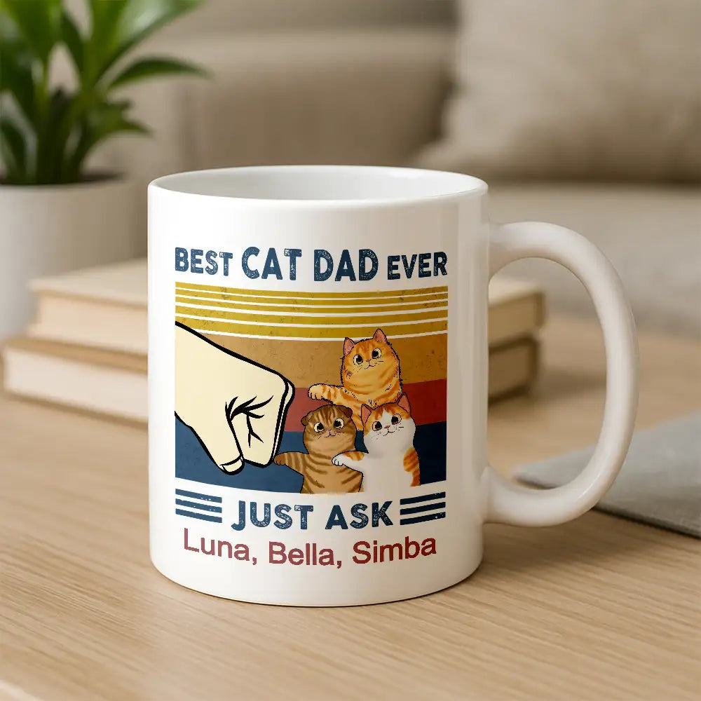 Best Cat Dad Ever Just Ask Peanut – Personalized Classic Tee for Cat Lovers