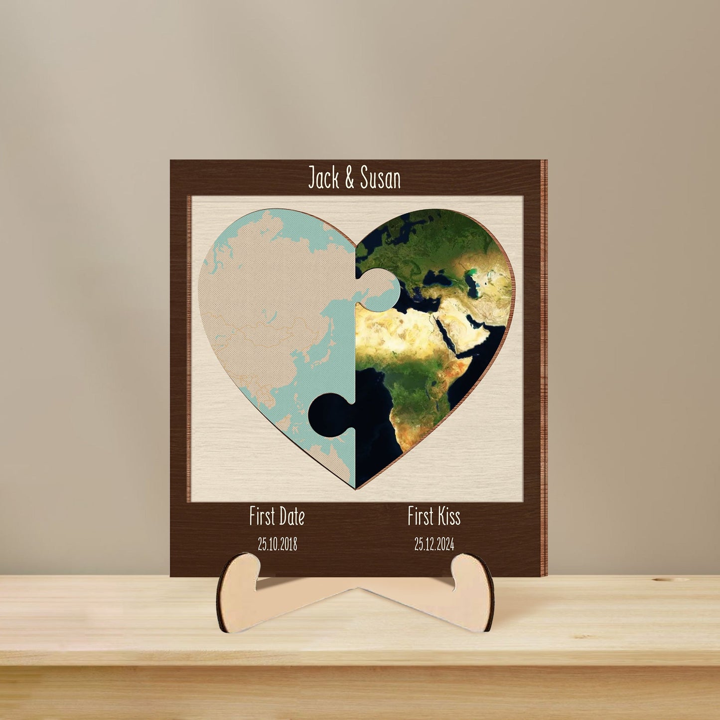 Customized Love Story Plaque - Highlight Your Important Dates and Places