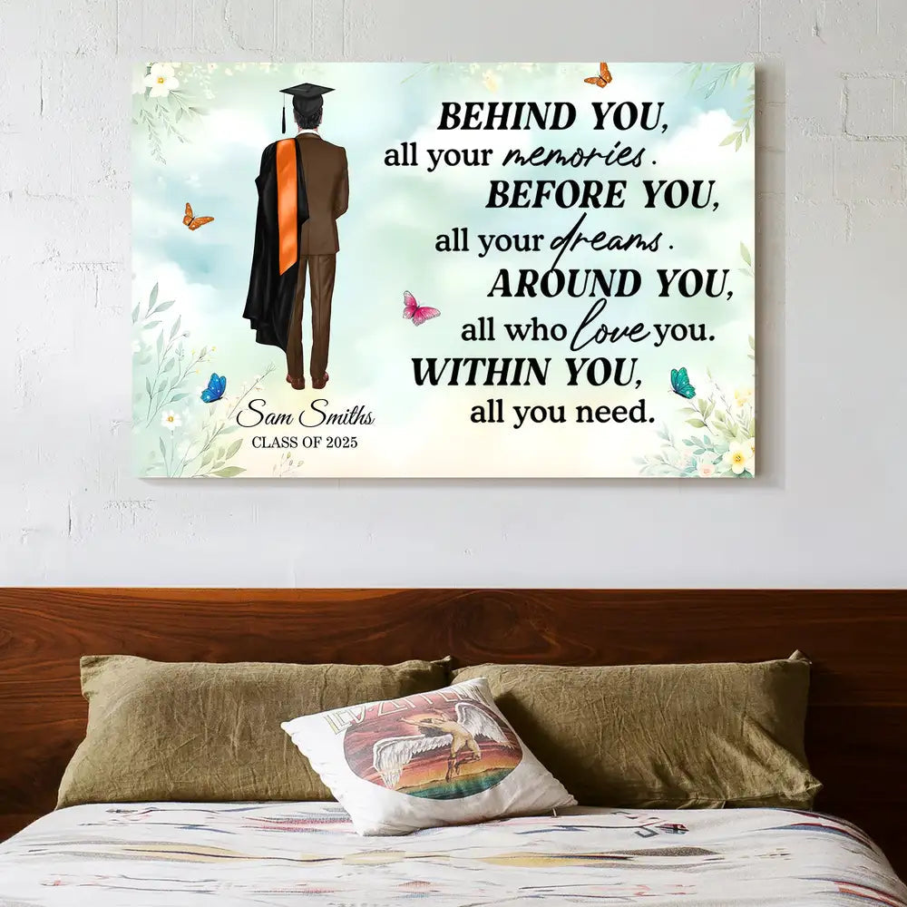 Personalized Graduation Keepsake – Motivational Wall Art for Students Moving Forward, Personalized with Name & Class Year
