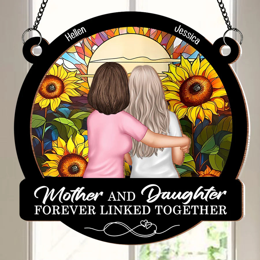 'Forever Linked Together' Mother-Daughter Sunflower Poster - Perfect Keepsake for Mom