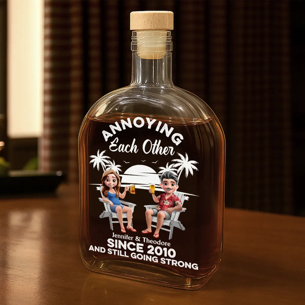 Funny Whiskey Bottle Kitchen Supplies Gift for Couples with Relaxed Sunset Theme, Perfect for Gifting