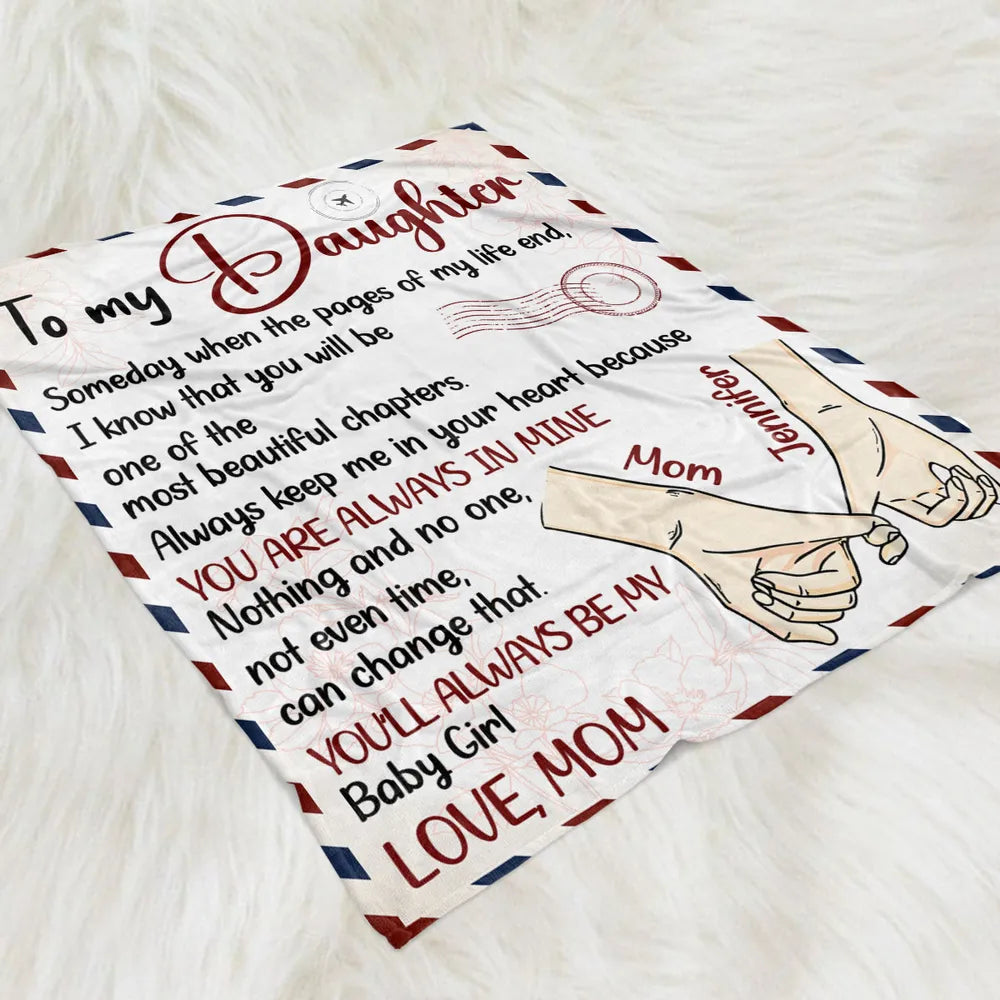 To My Daughter Fleece Blanket, Personalized Custom Throw With Heartfelt Message, Unique Gift From Mom