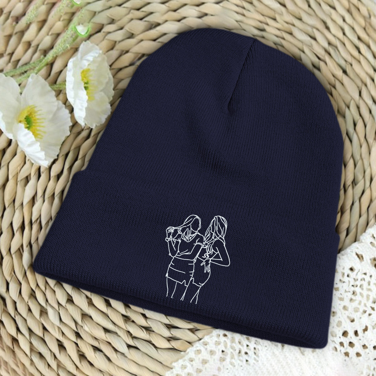 Custom Photo - Personalized Daughter Embroidered Beanie