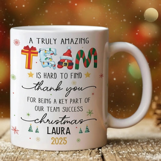 Personalized White Ceramic Mug For Coworker Appreciation – A Truly Amazing Team Christmas Gift, Unique Thank You Present