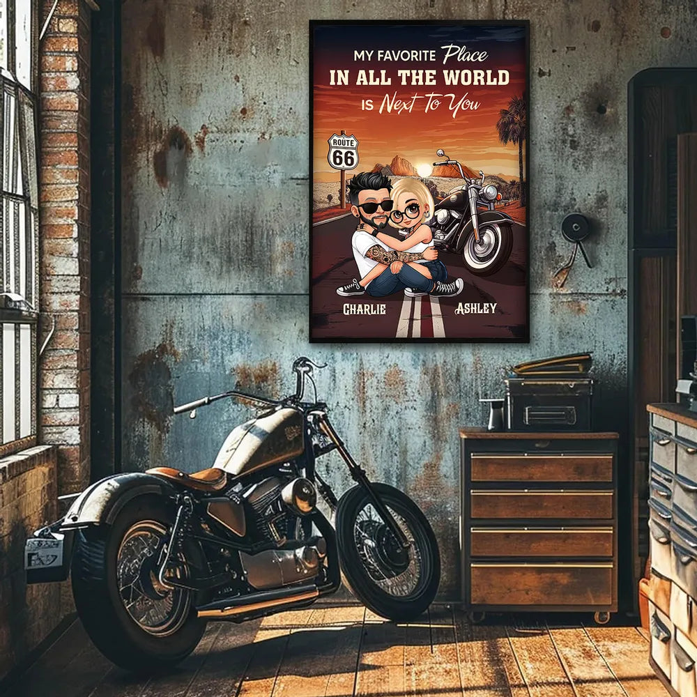 My Favorite Place Is Next To You – Personalized Poster Or Canvas For Couple, Romantic Road Trip Gift