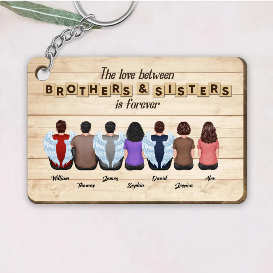 Personalized Brothers & Sisters Forever Cup, Keychian, Ornament, Poster or Canvas, Plaque, Wallet Card - Perfect Gift for Siblings, Memorial Keepsake