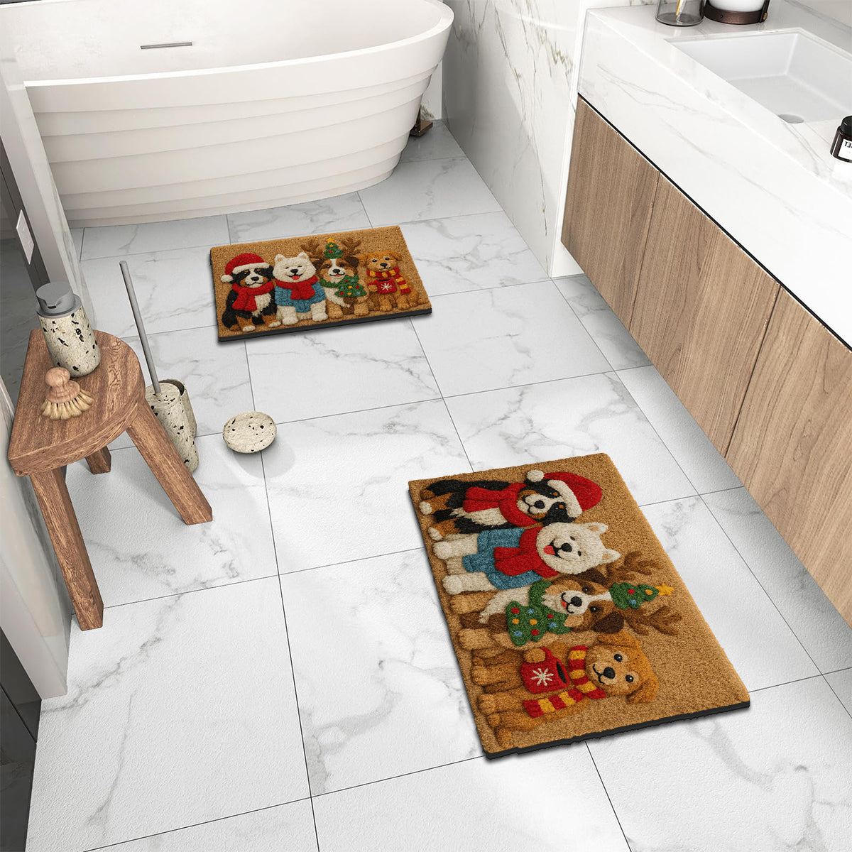 Christmas Dog - Personalized Dog Non-Slip Tufted Rug