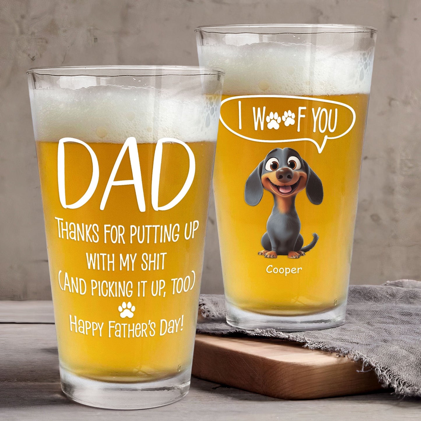 Best Dog Dad Ever – Personalized Whiskey Glass with Pup Illustration – Funny and Heartwarming Gift for Father’s Day