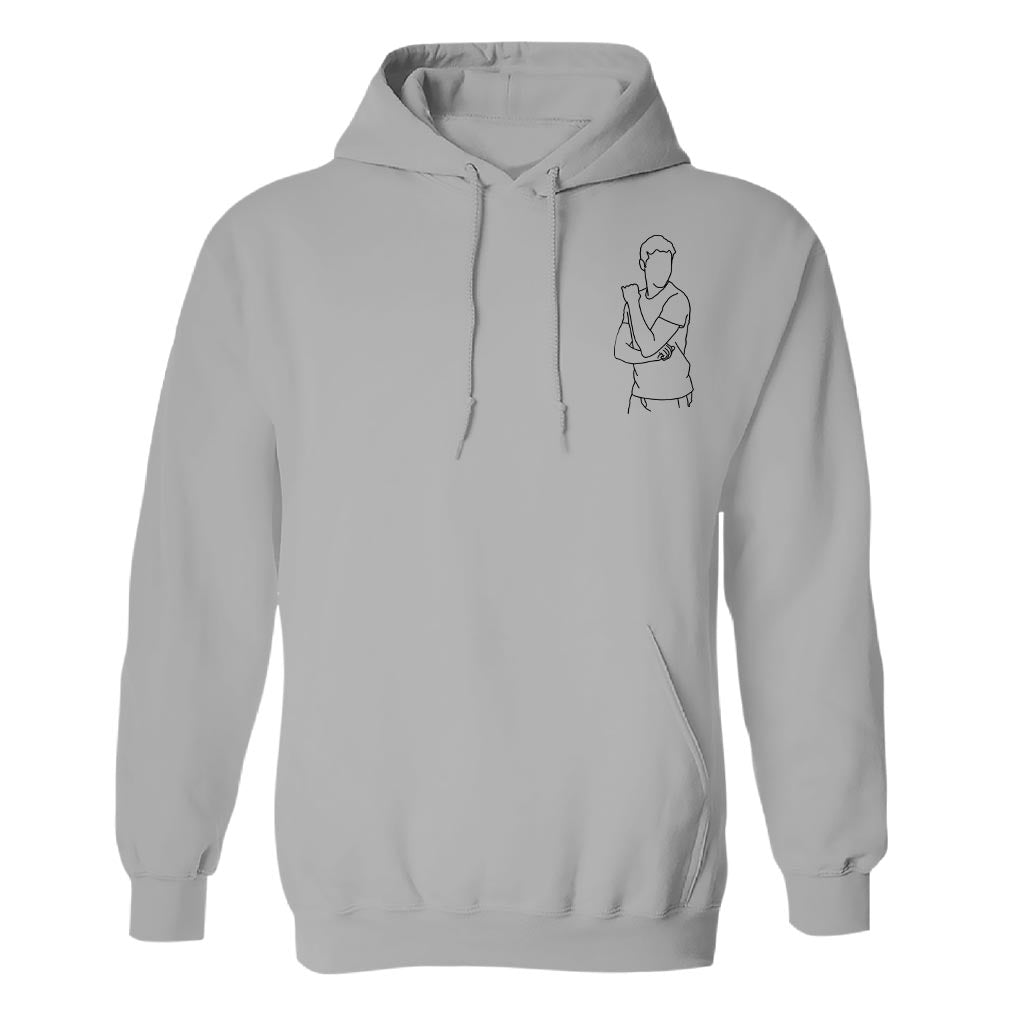 Custom Line Art - Personalized grandson Embroidered Hoodie