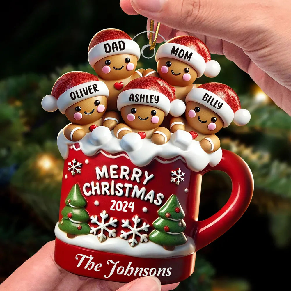 Personalized Gingerbread Family Christmas Ornament - Sweeten Your Holiday Memories!