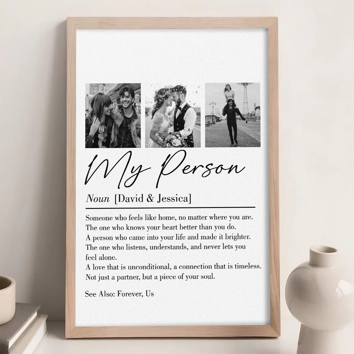 My Person Definition Poster, Personalized Photo Collage Wall Art for Your Favorite Partner, Heartwarming Unique Gift