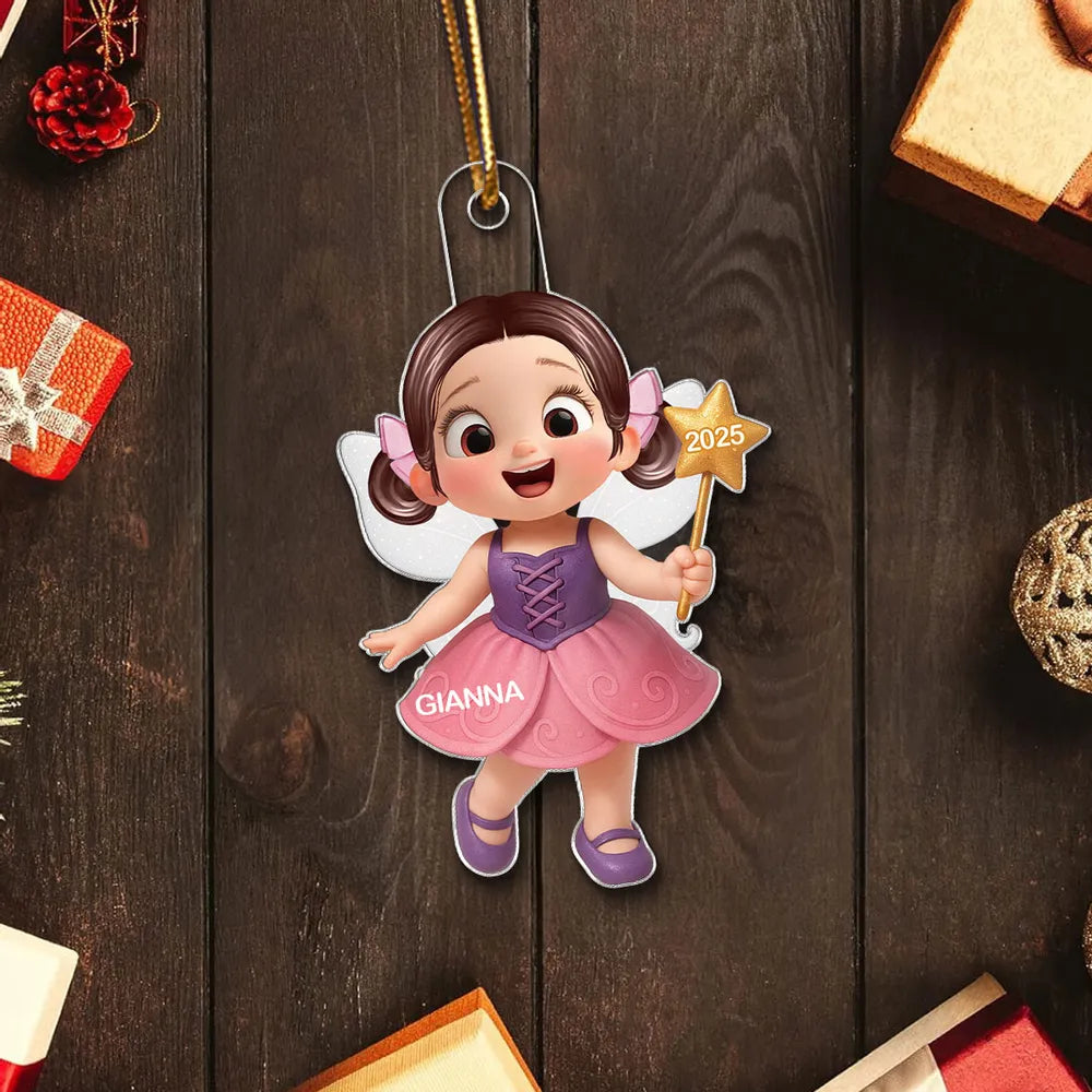 Cartoon Girl Acrylic Ornament, festive decoration, gift-ready keepsake for children