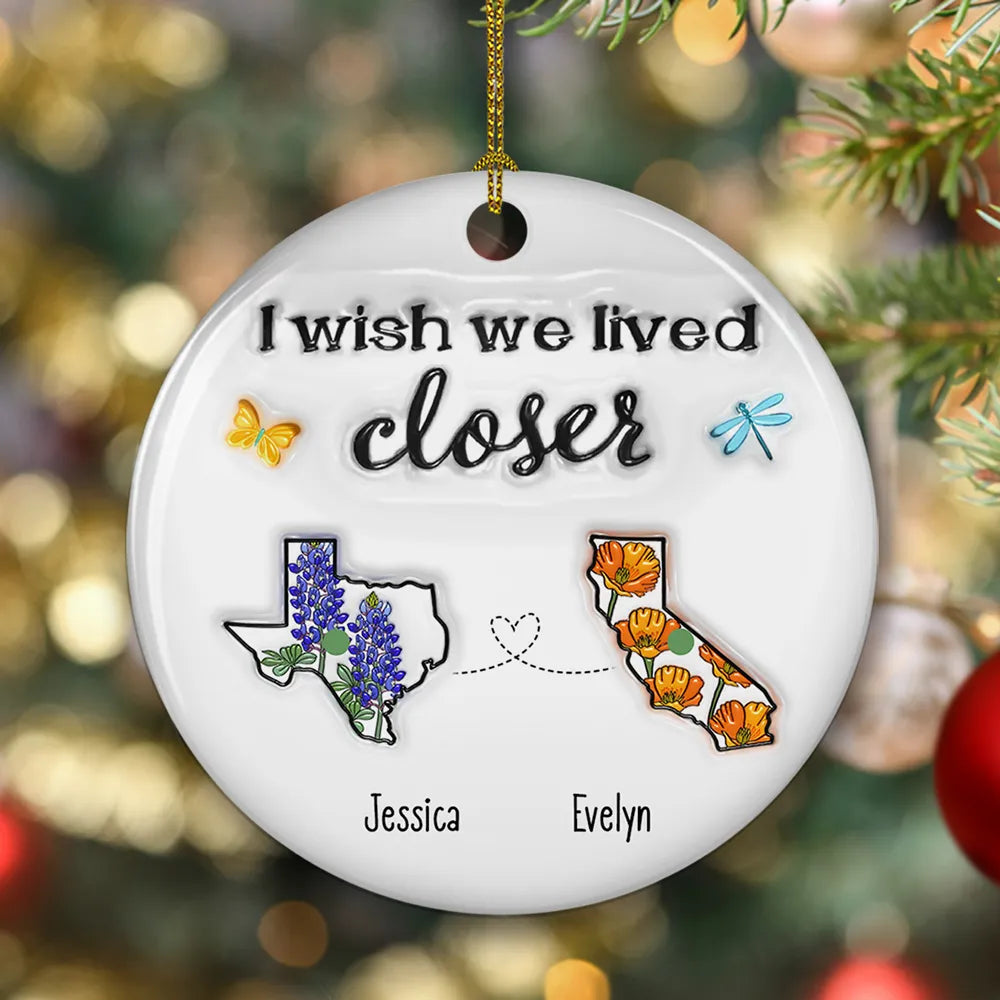 State Map Ceramic Ornament Friendship Sisters Gift High Clarity Beautiful and Textured