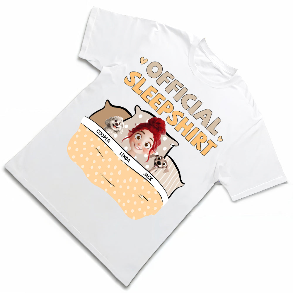 Personalized Dog Lover Sleep Shirt – Official Sleepshirt with Cute Design Featuring Pet Names, Ideal for Kids and Pet Lovers, Perfect for Birthdays or Casual Wear