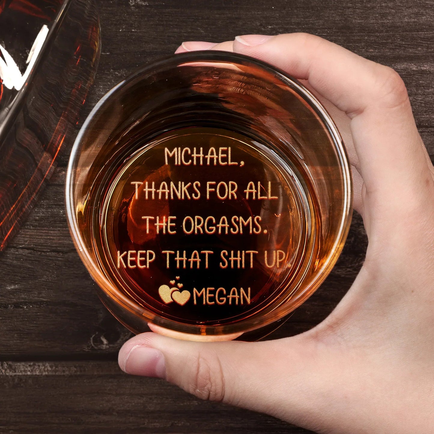 Personalized Whiskey Glass with Initial & Custom Name - Funny Romantic Gift for Husband or Boyfriend, Bar-Ready Look