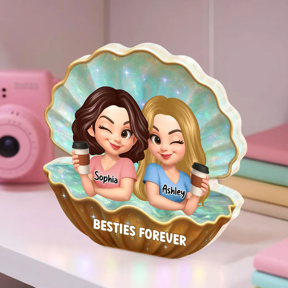 Personalized Best Friends Acrylic Block Plaque – Custom Gift for Besties, Fun and Cute Friendship Keepsake