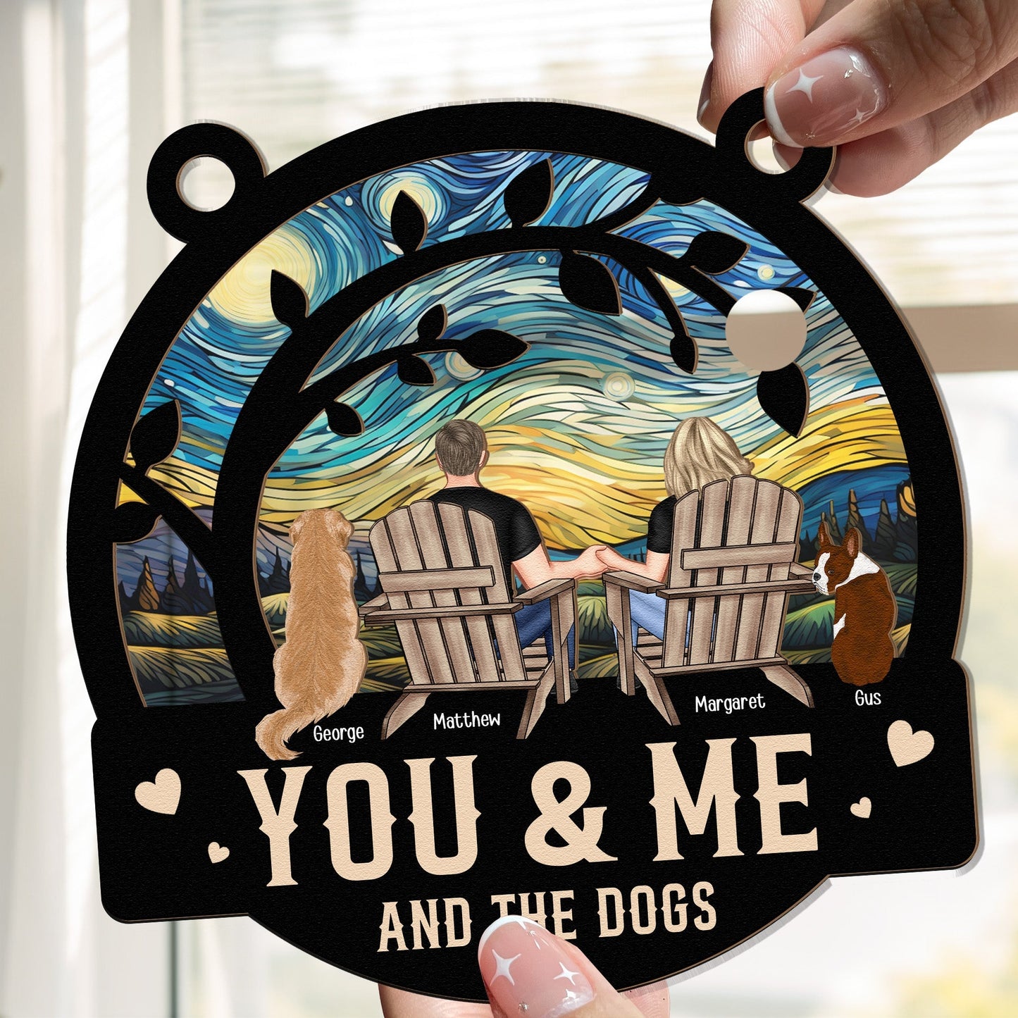 Starry Patio – “You, Me & the Dogs” Layered Ornament