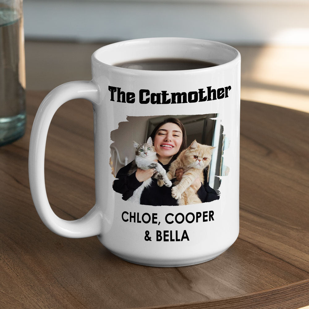 Personalized Beer Glass for Cat Dad – The Catfather Design with Cute Cats – Father's Day Gift for Pet Lovers